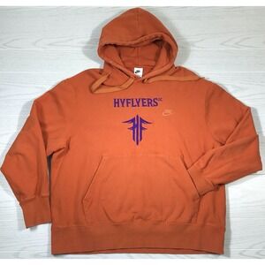 LIV Golf Hyflyers Nike Hoodie Men XL Orange Heavyweight 100% Cotton Pockets Dad